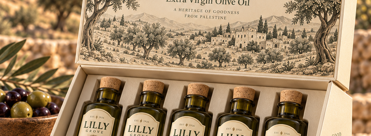 Lilly Grove extra virgin olive oil bottles