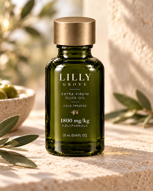 Cold pressed olive oil bottle