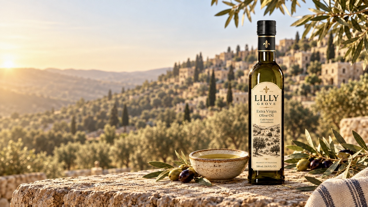 Palestine olive oil in Mediterranean olive grove